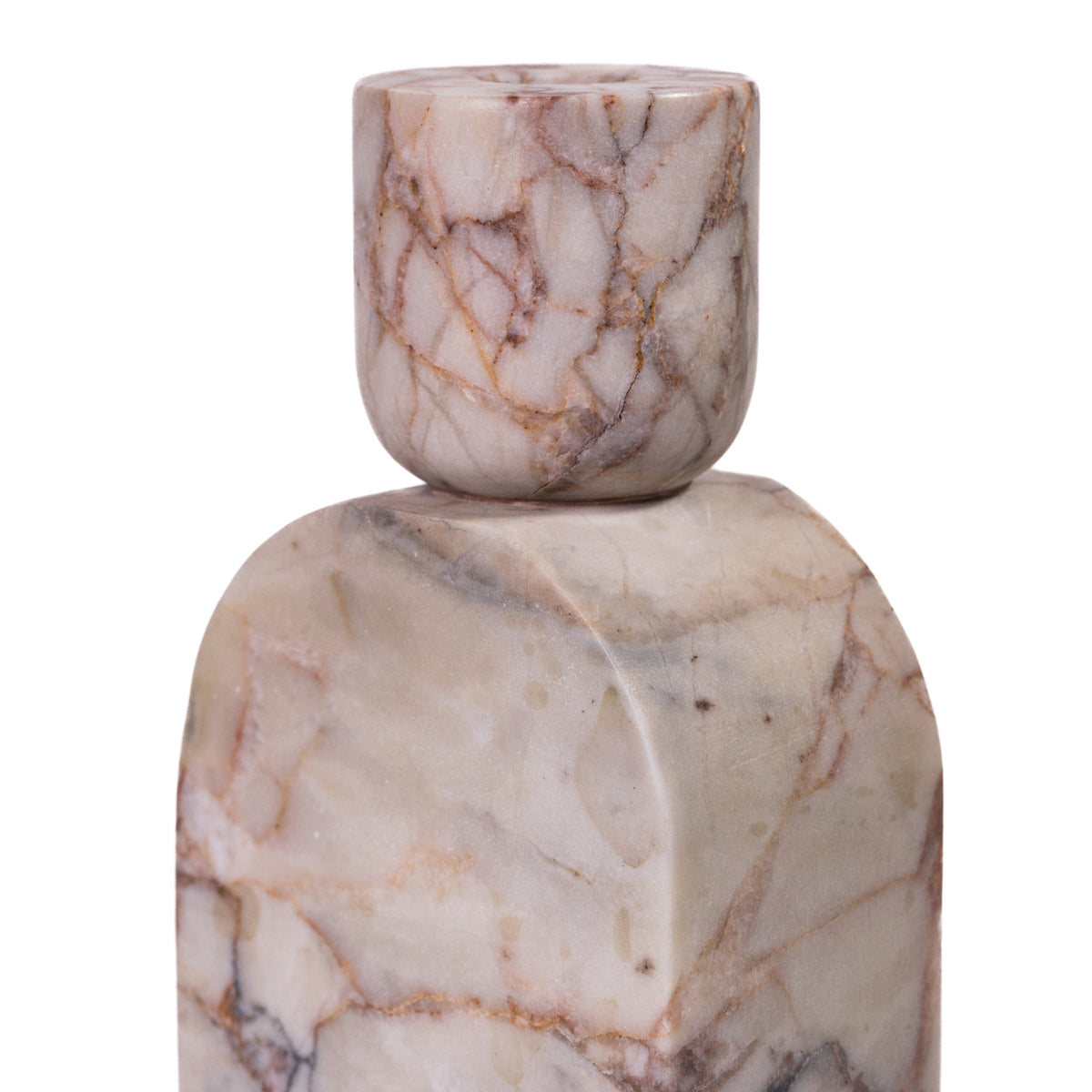 Marble White Brown Foundation Candle Holder
