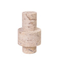 Natural Travertine Turned Candle Holder