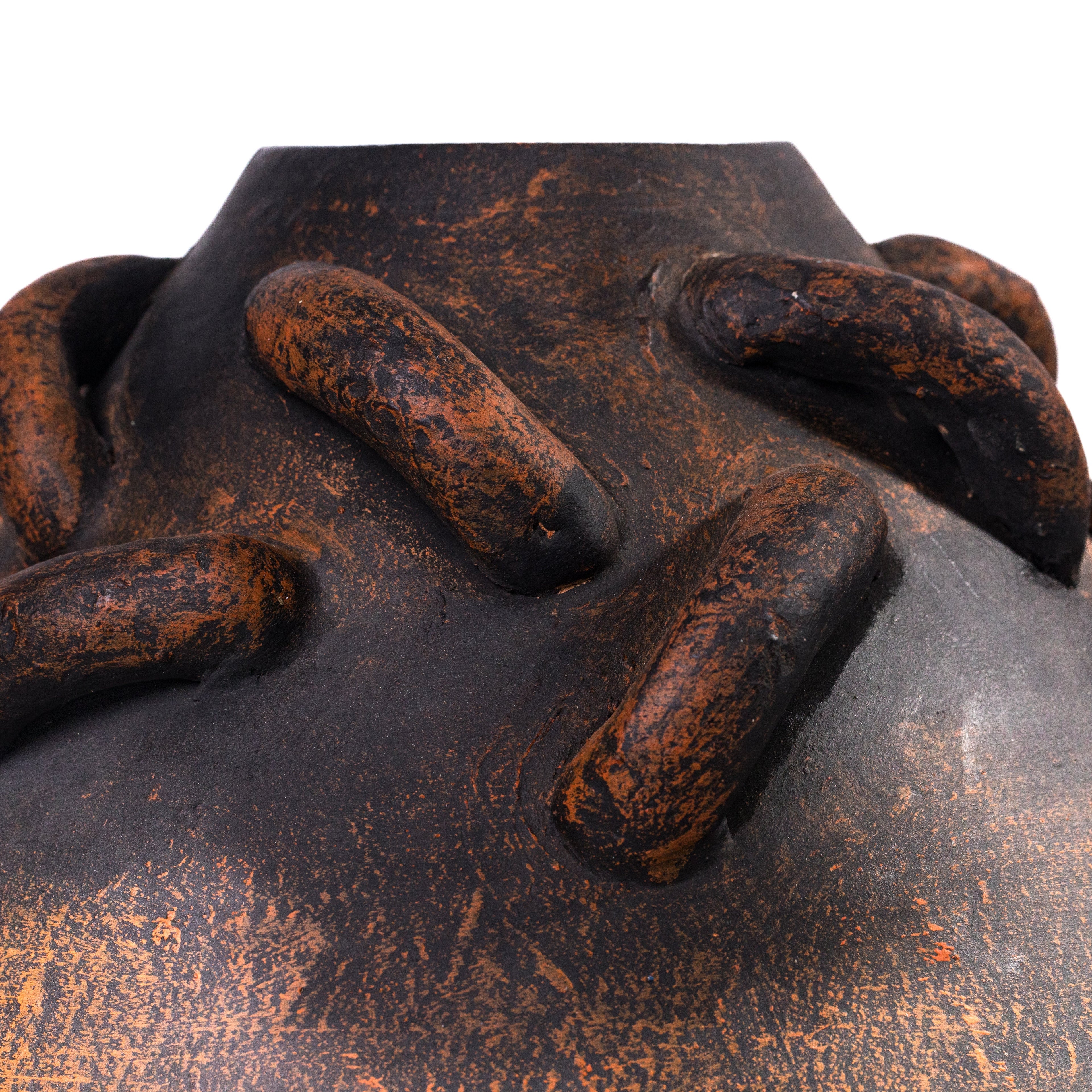 Visha Roped Dark Terracotta Decorative Vase