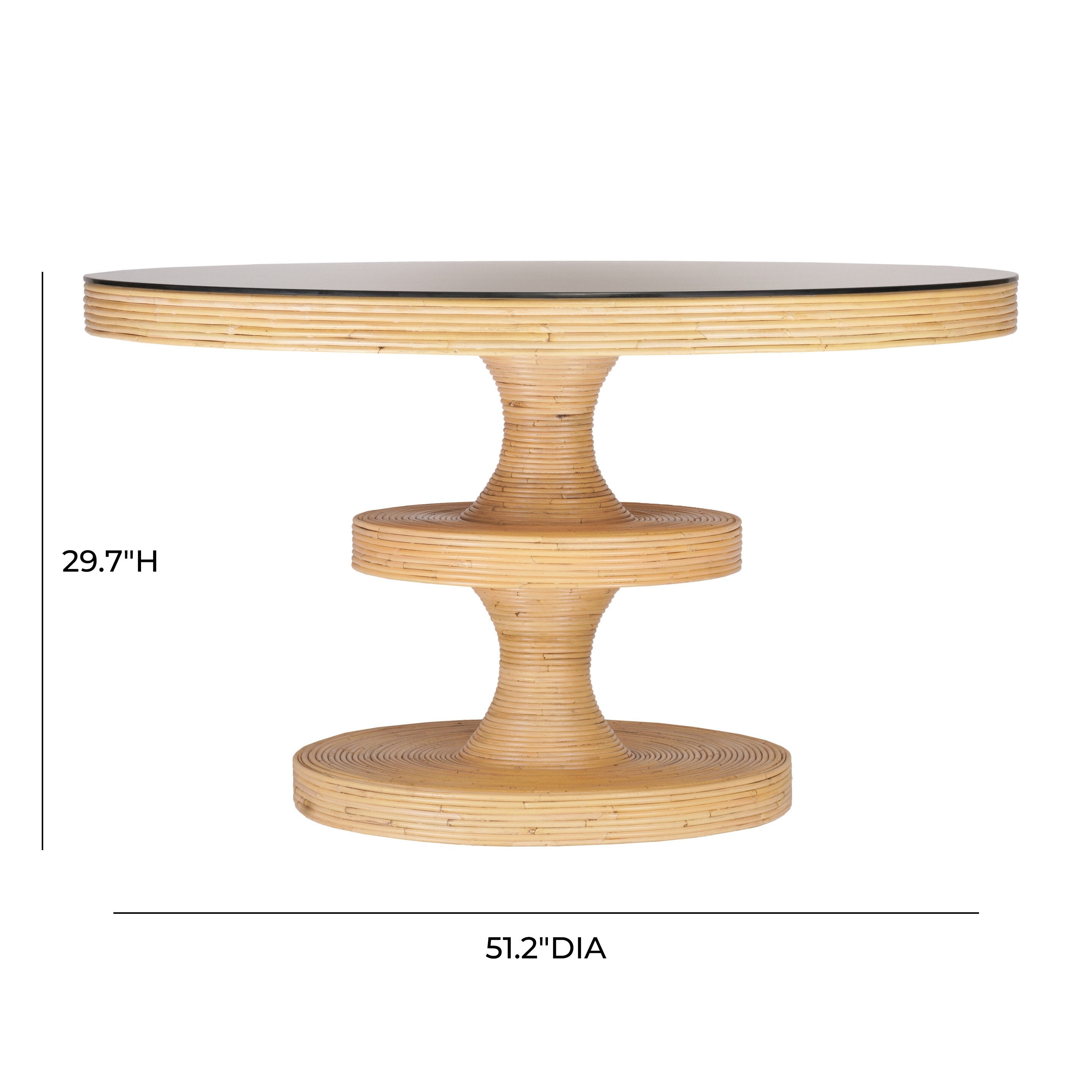 Apollonia 51" Natural Rattan Round Dining Table