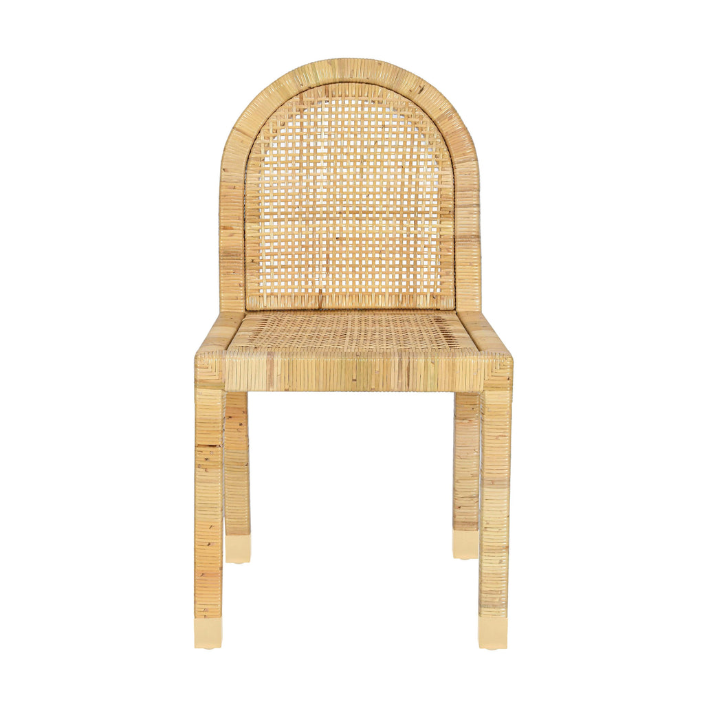 Amara Cream Contract-Grade Linen Arched Dining Chair