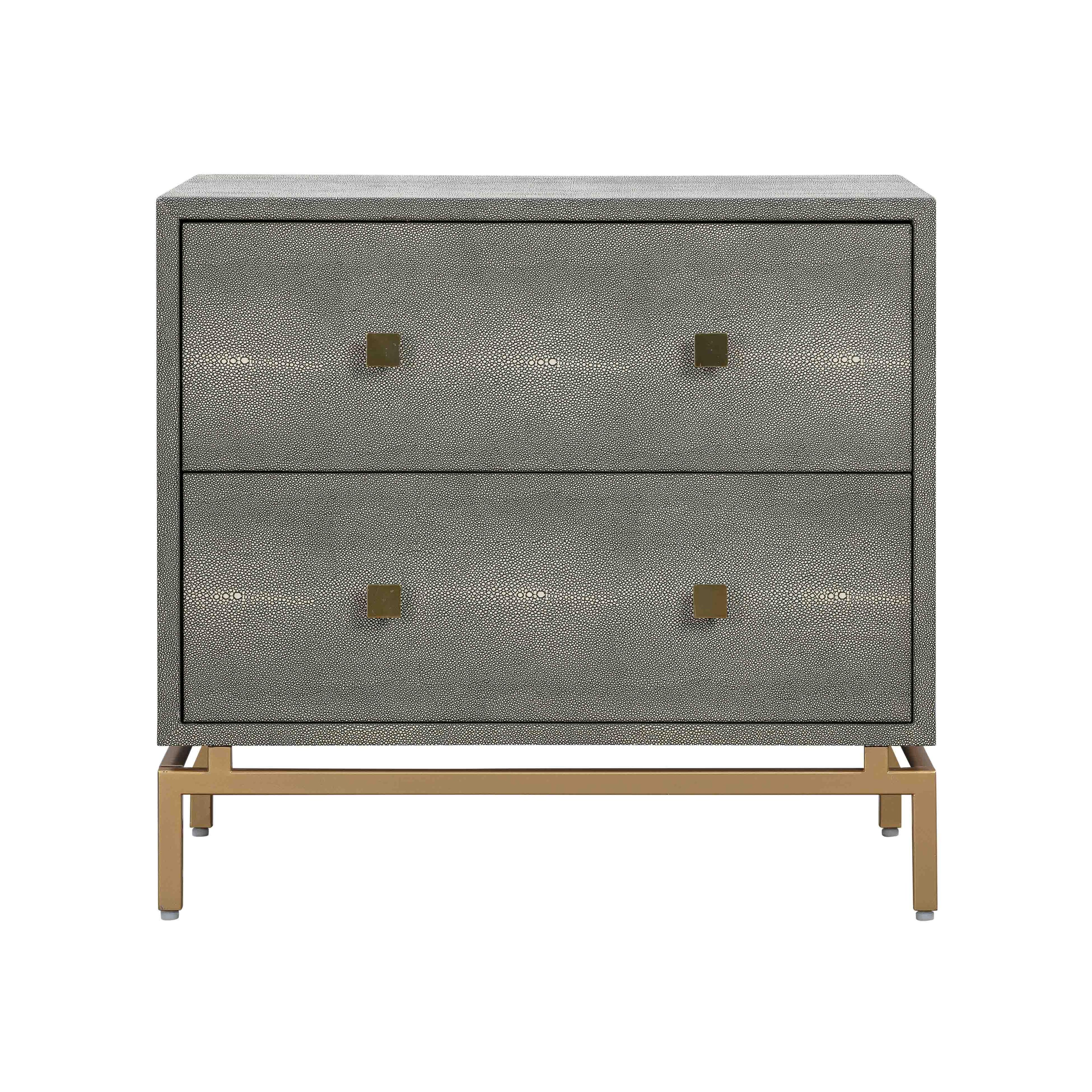 Pesce 25" Faux Shagreen 2-Drawer Nightstand