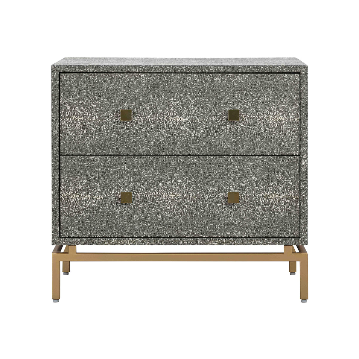 Pesce 25" Faux Shagreen 2-Drawer Nightstand — Grey null
