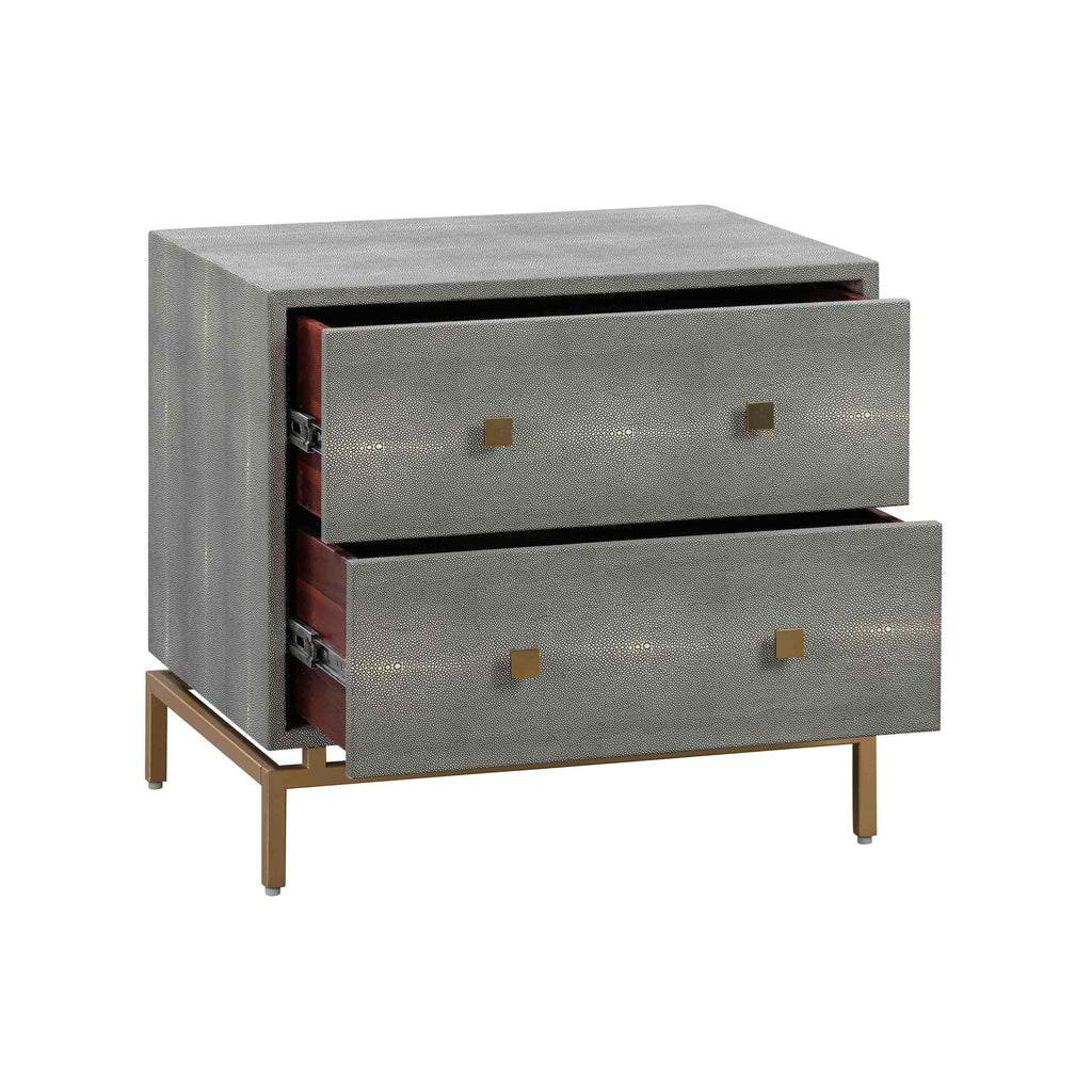 Pesce 25" Faux Shagreen 2-Drawer Nightstand