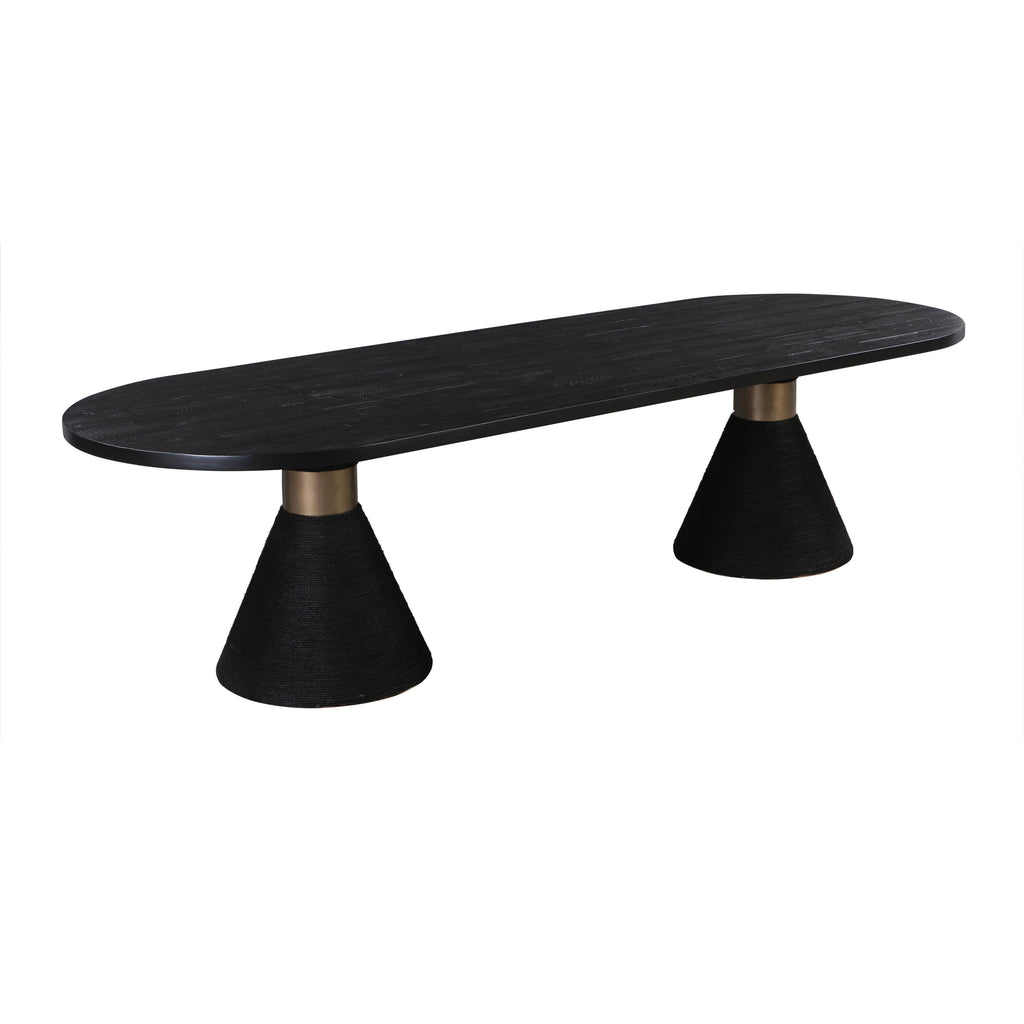 Rishi 120" Rope Oval Dining Table — Black null