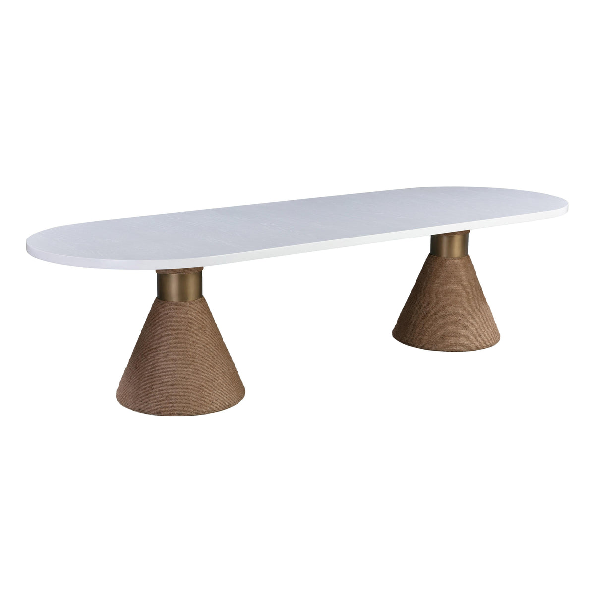 Rishi 120" Rope Oval Dining Table — White null