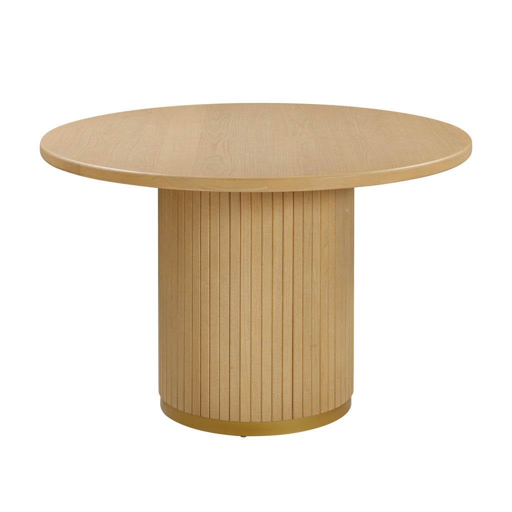Chelsea 47" Oak Wood Round Dining Table — Natural null