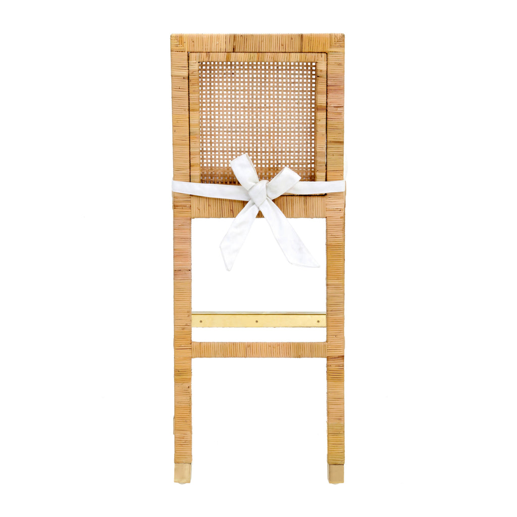 Amara Woven Rattan Performance Fabric Stool
