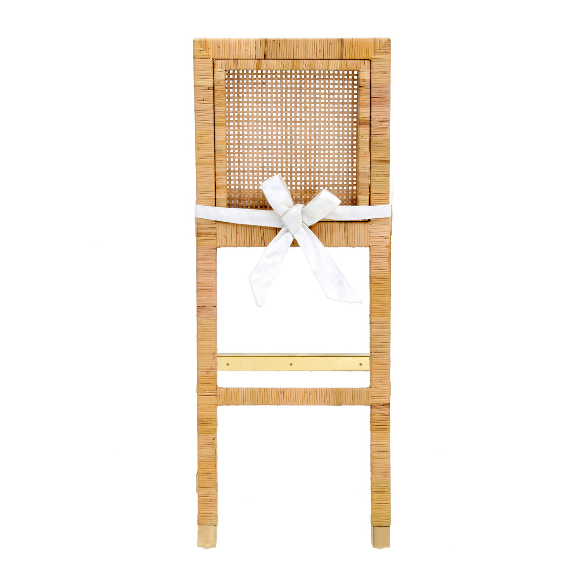 Amara Woven Rattan Performance Fabric Stool