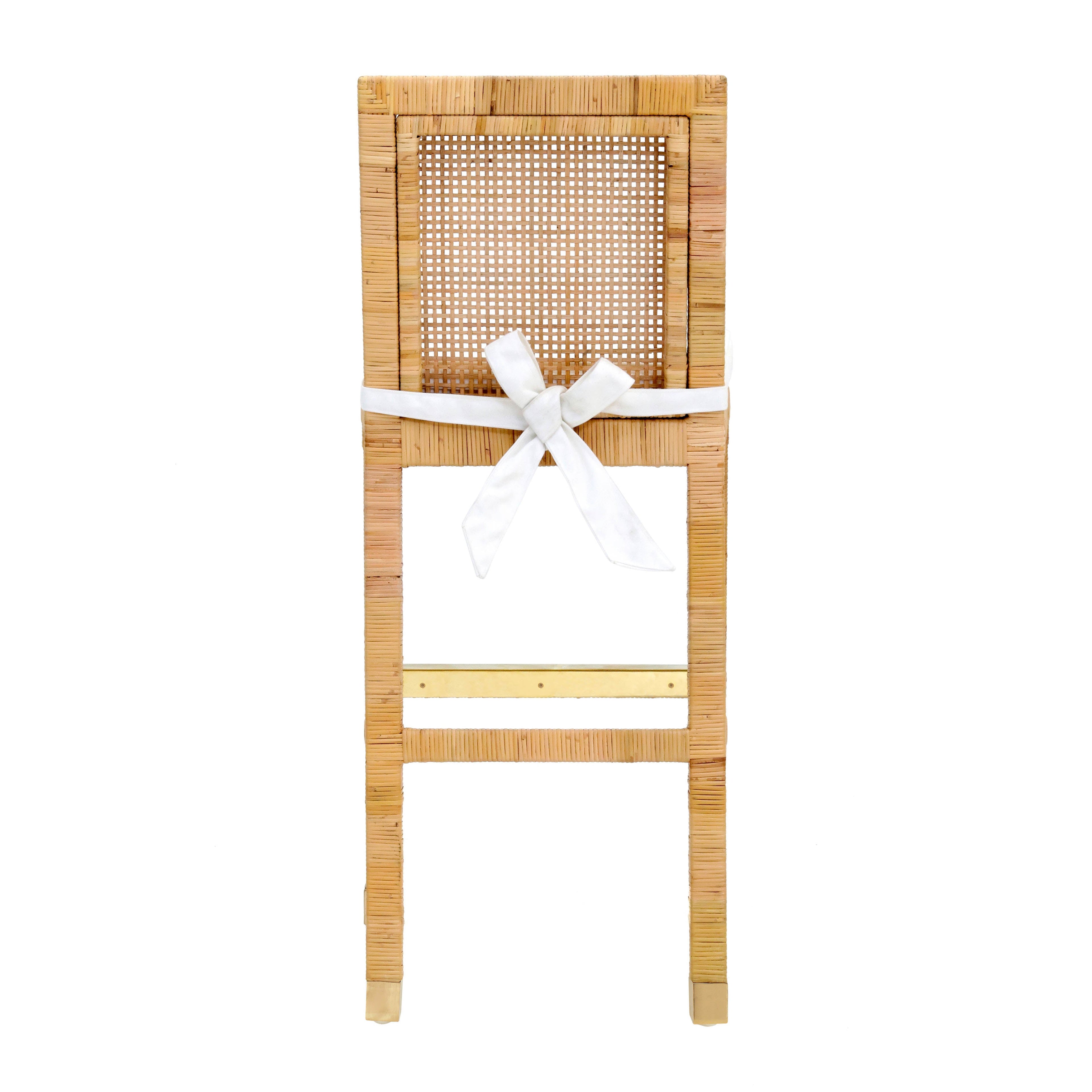Amara Woven Rattan Performance Fabric Stool