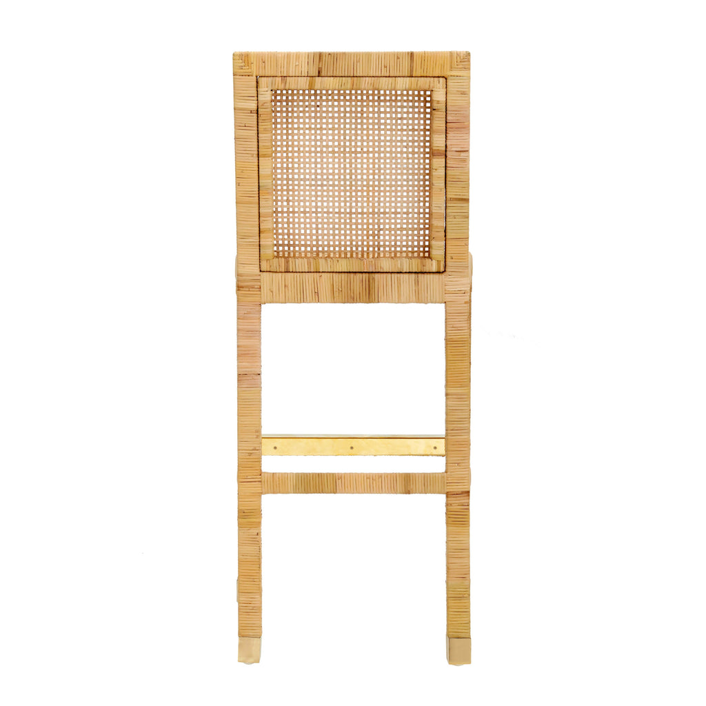 Amara Woven Rattan Performance Fabric Stool