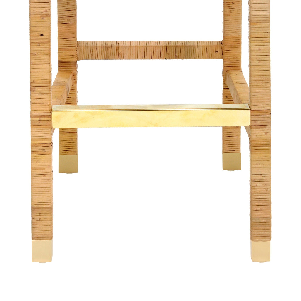 Amara Woven Rattan Performance Fabric Stool