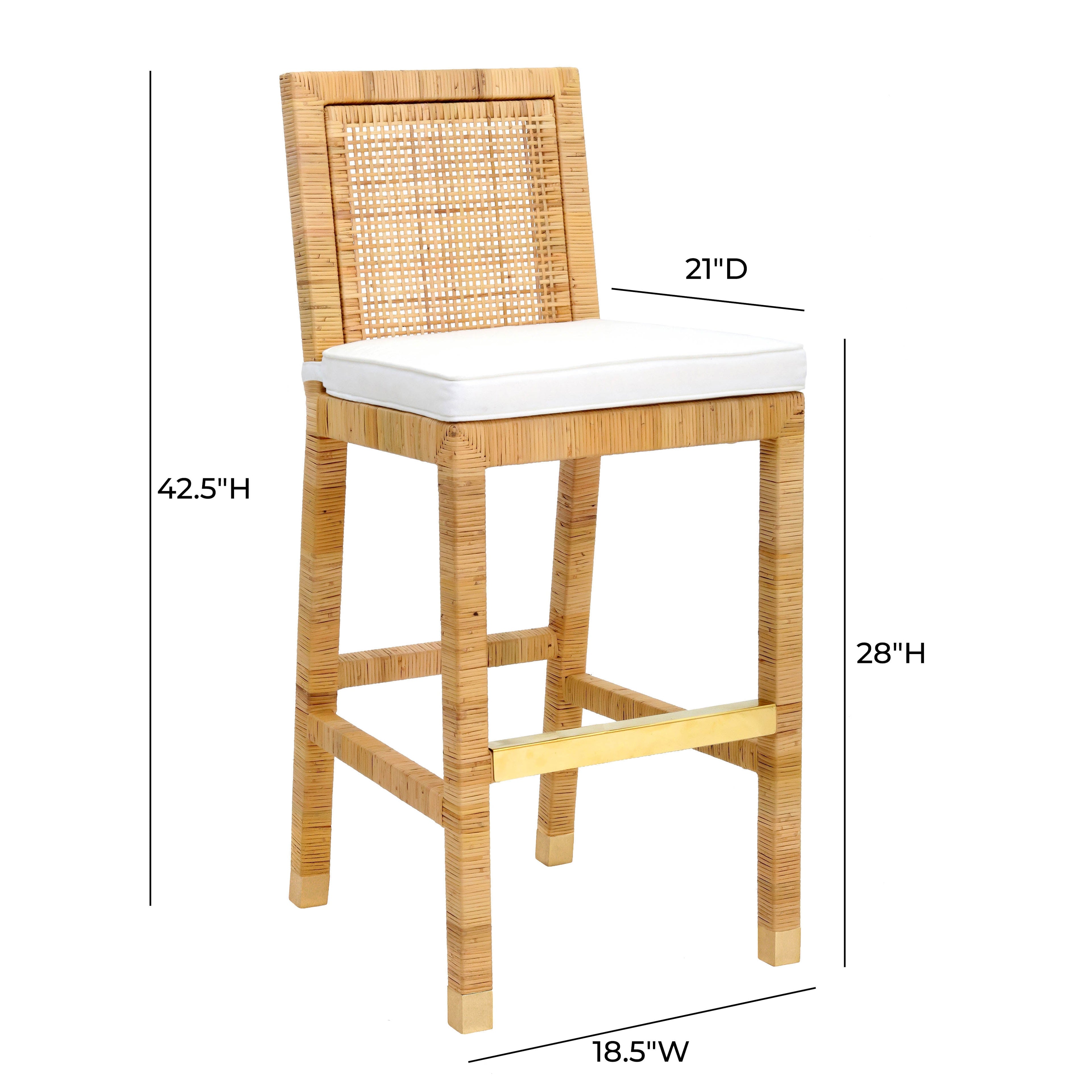 Amara Woven Rattan Performance Fabric Stool