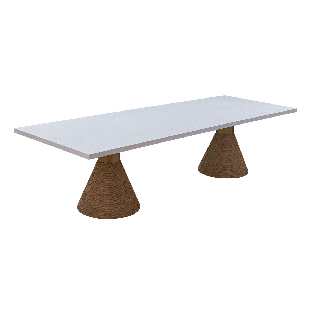 Rishi 120" Rope Rectangular Dining Table — Natural,White null