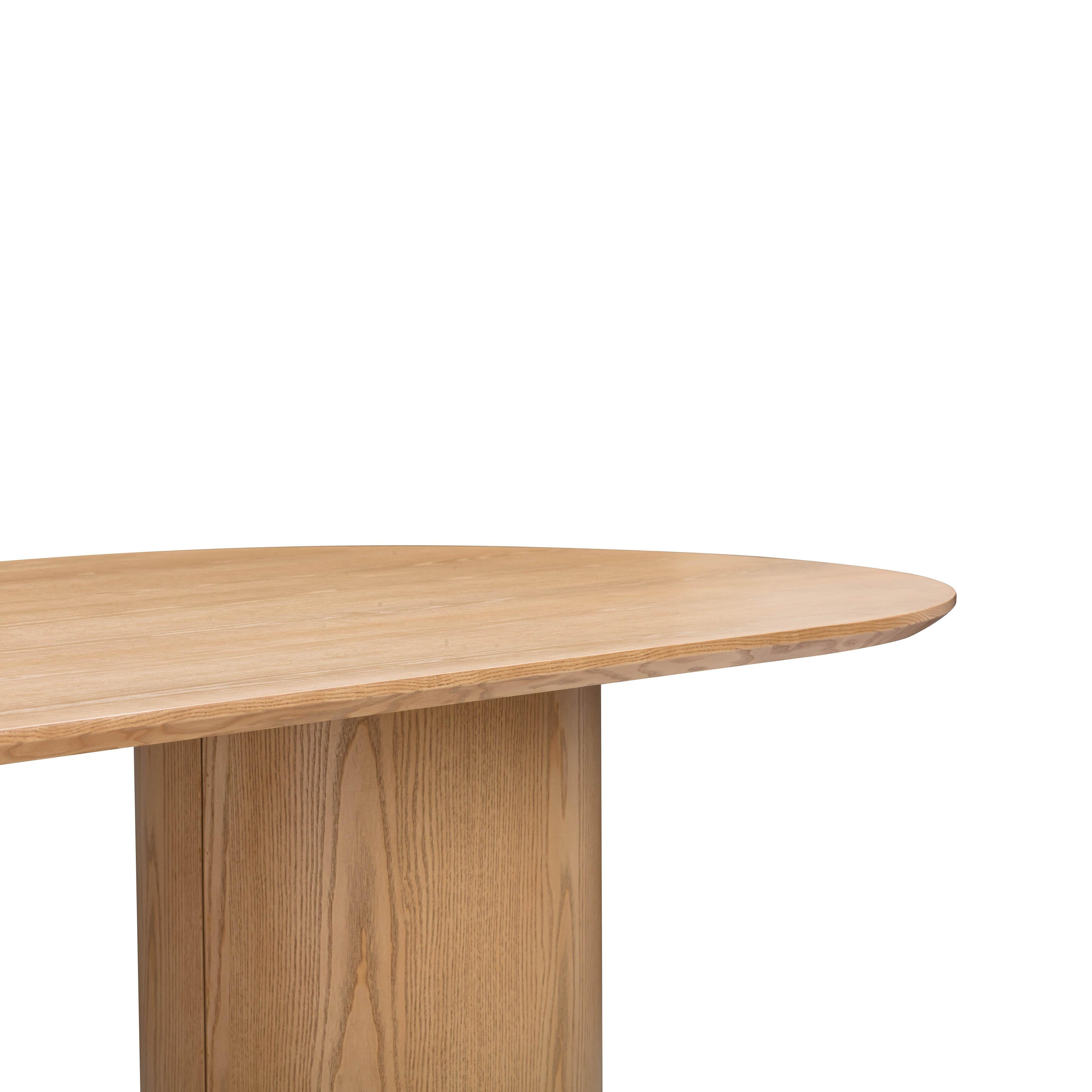 Brandy 95" Natural Ash Wood Oval Dining Table