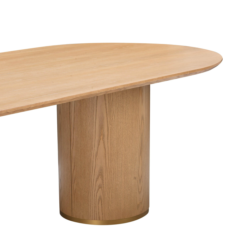 Brandy 95" Natural Ash Wood Oval Dining Table