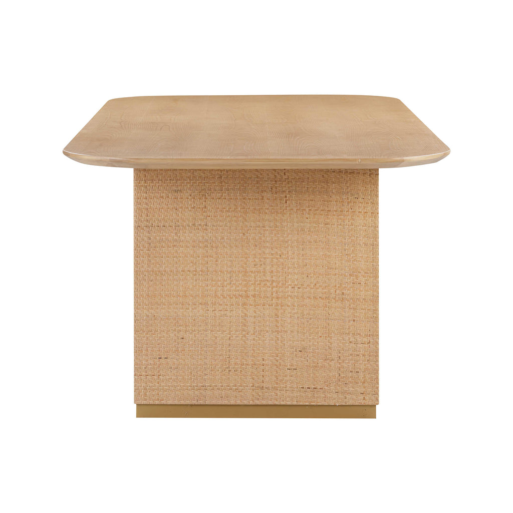 Akiba 96" Natural Ash &amp; Rattan Rectangular Dining Table