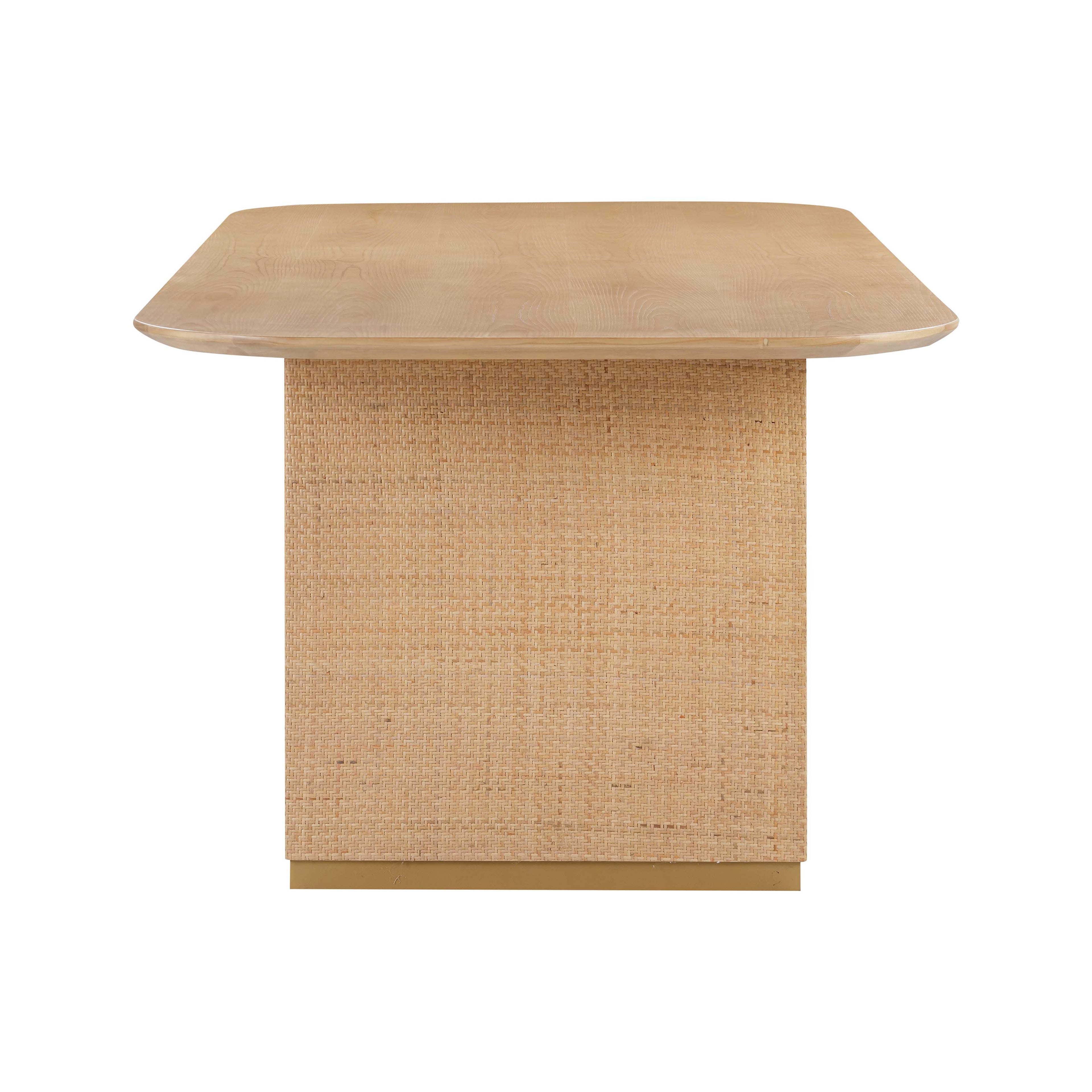 Akiba 96" Natural Ash &amp; Rattan Rectangular Dining Table