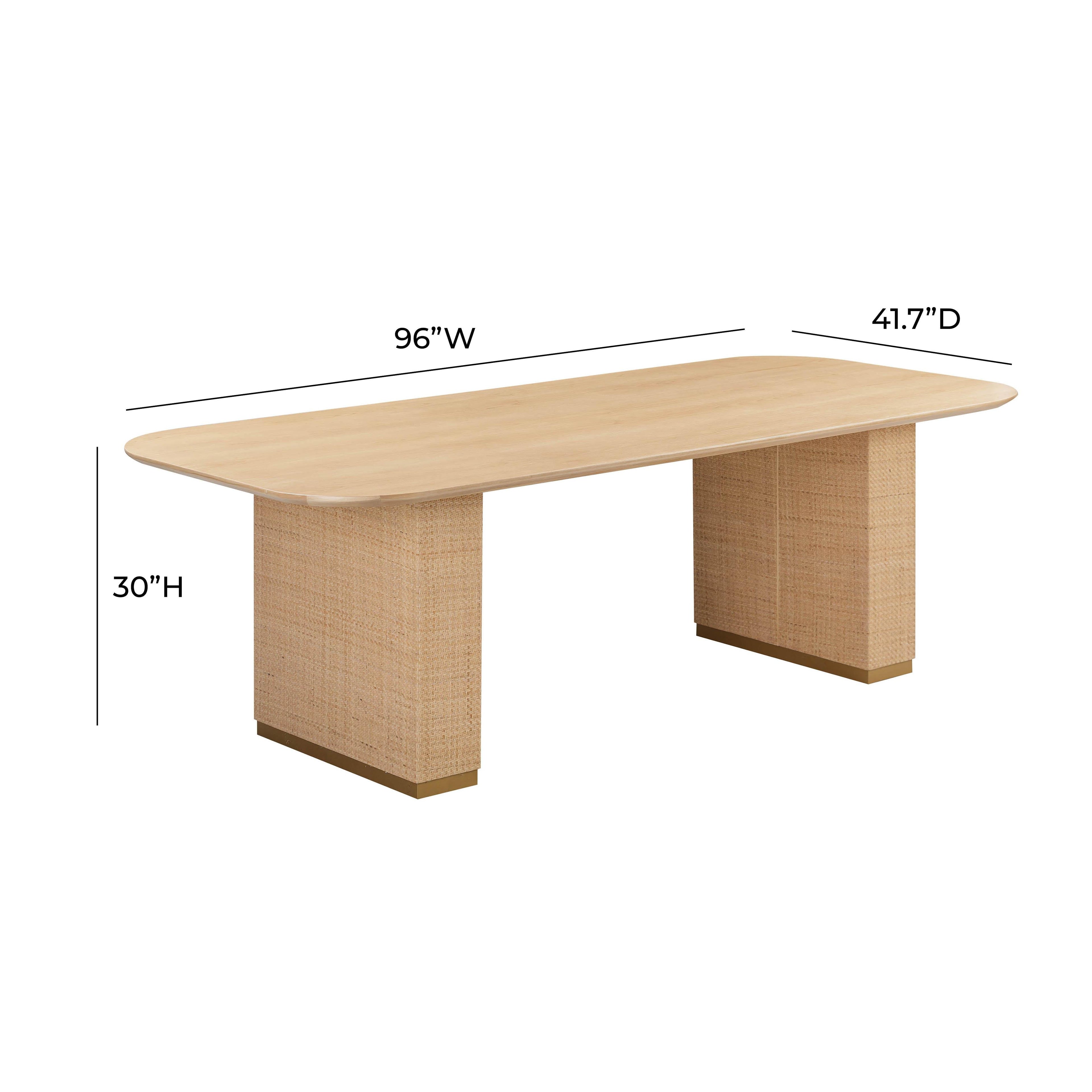 Akiba 96" Natural Ash &amp; Rattan Rectangular Dining Table