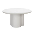 Elika 59" Faux Plaster Indoor / Outdoor Round Dining Table — White null