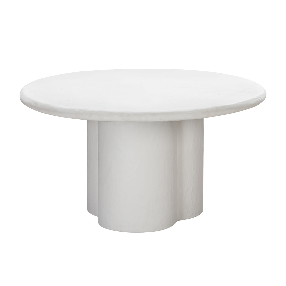 Elika 59" Faux Plaster Indoor / Outdoor Round Dining Table — White null