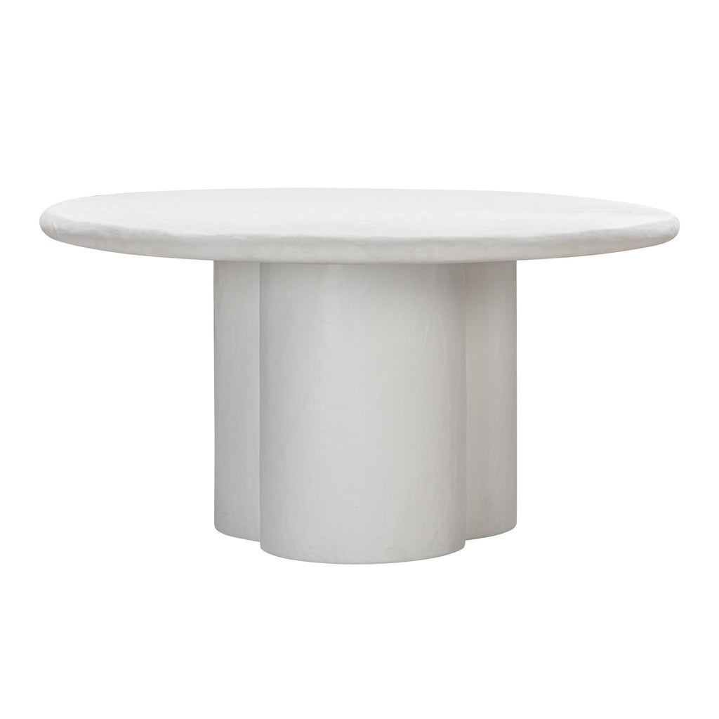Elika 59" Faux Plaster Indoor / Outdoor Round Dining Table