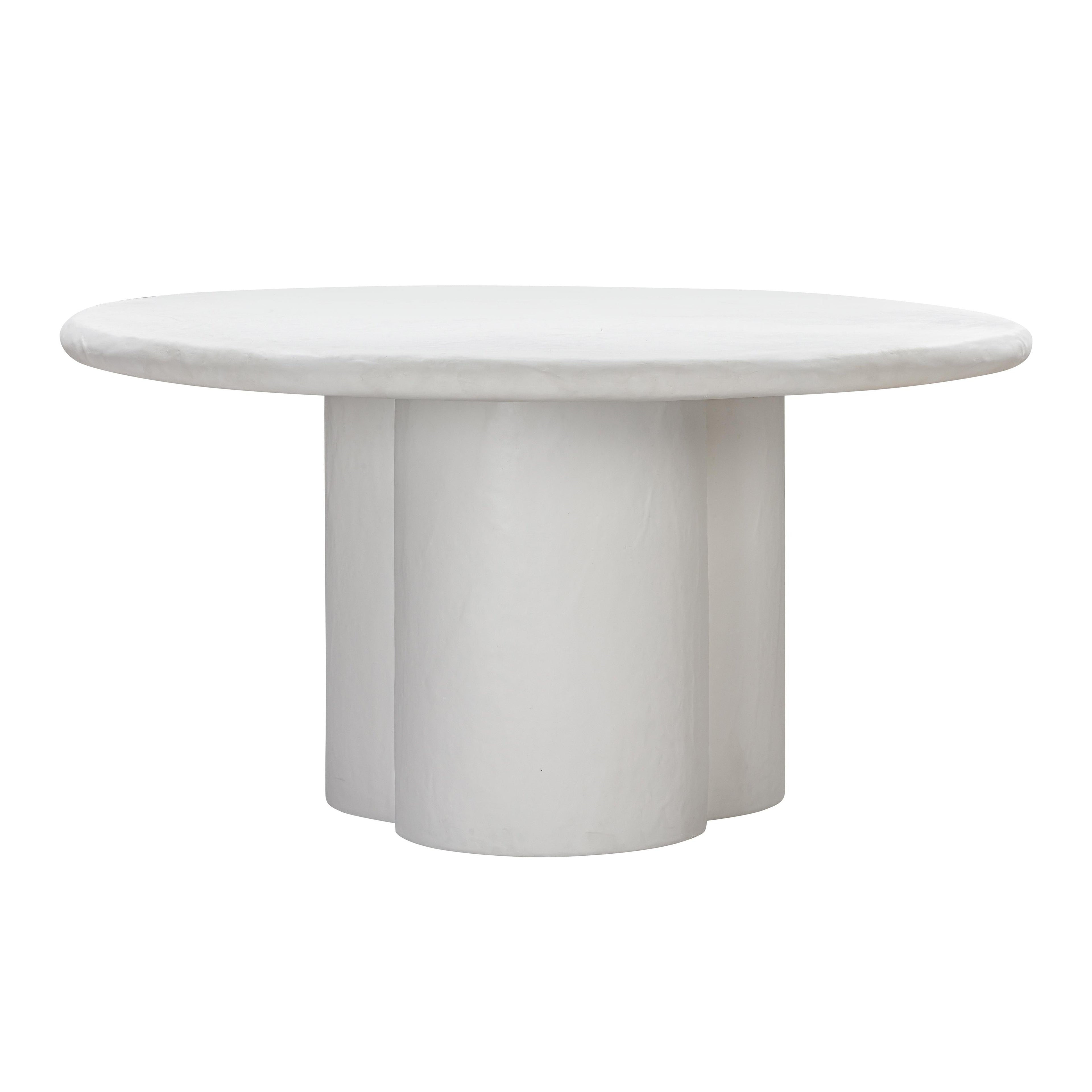 Elika 59" Faux Plaster Indoor / Outdoor Round Dining Table