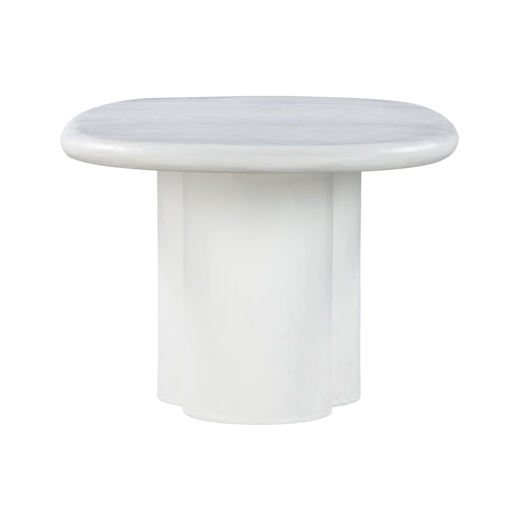 Elika 80" Faux Plaster Indoor / Outdoor Oval Dining Table