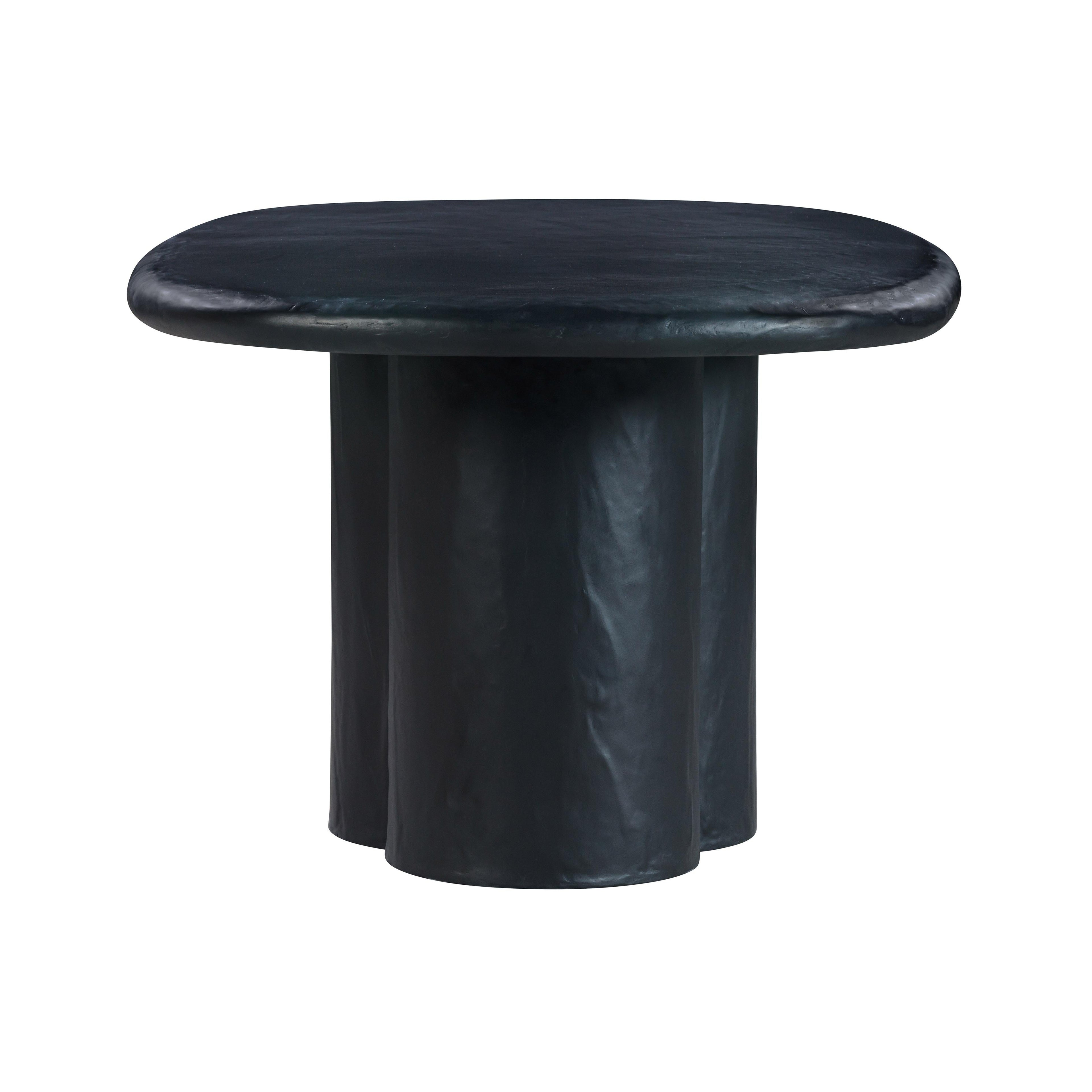 Elika 80" Faux Plaster Indoor / Outdoor Oval Dining Table