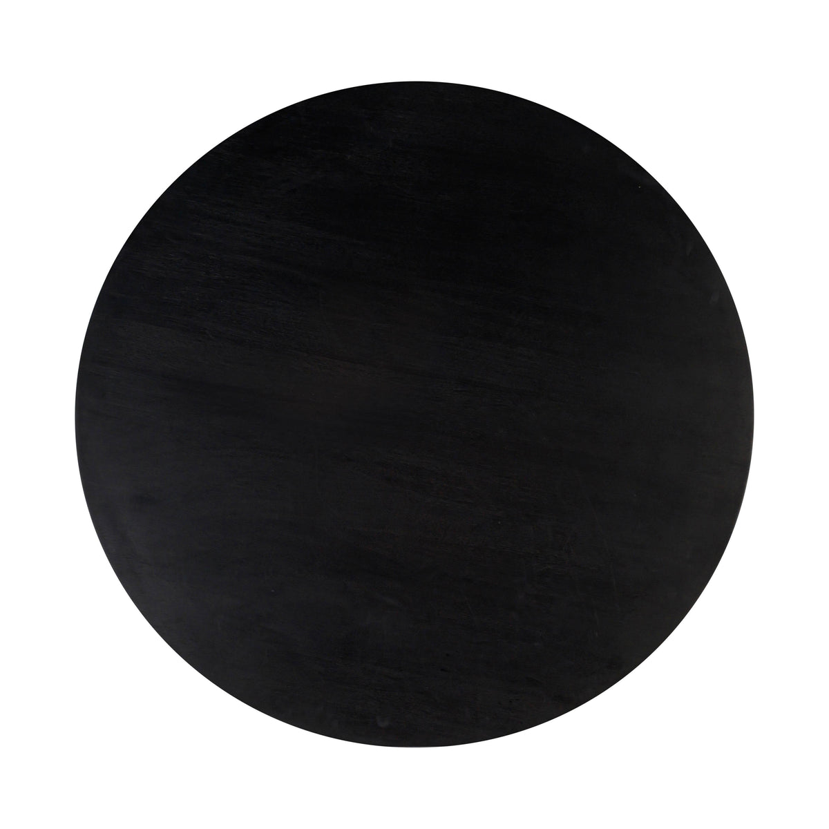 Gevra 54" Black Acacia &amp; Faux Plaster Round Dining Table