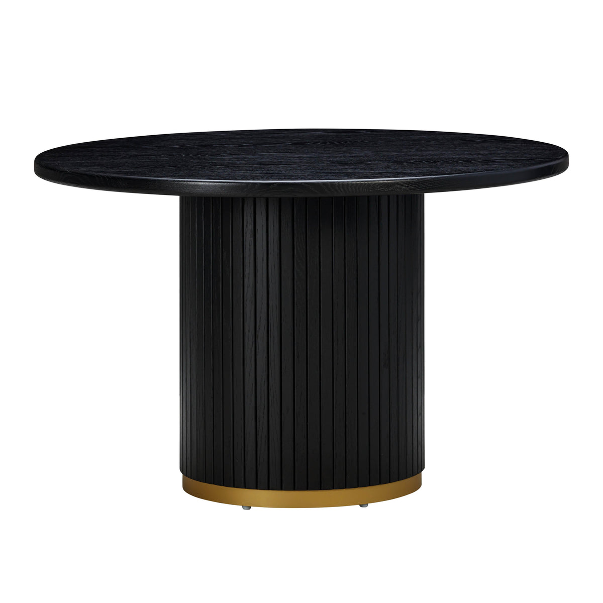 Chelsea 47" Oak Wood Round Dining Table — Black null