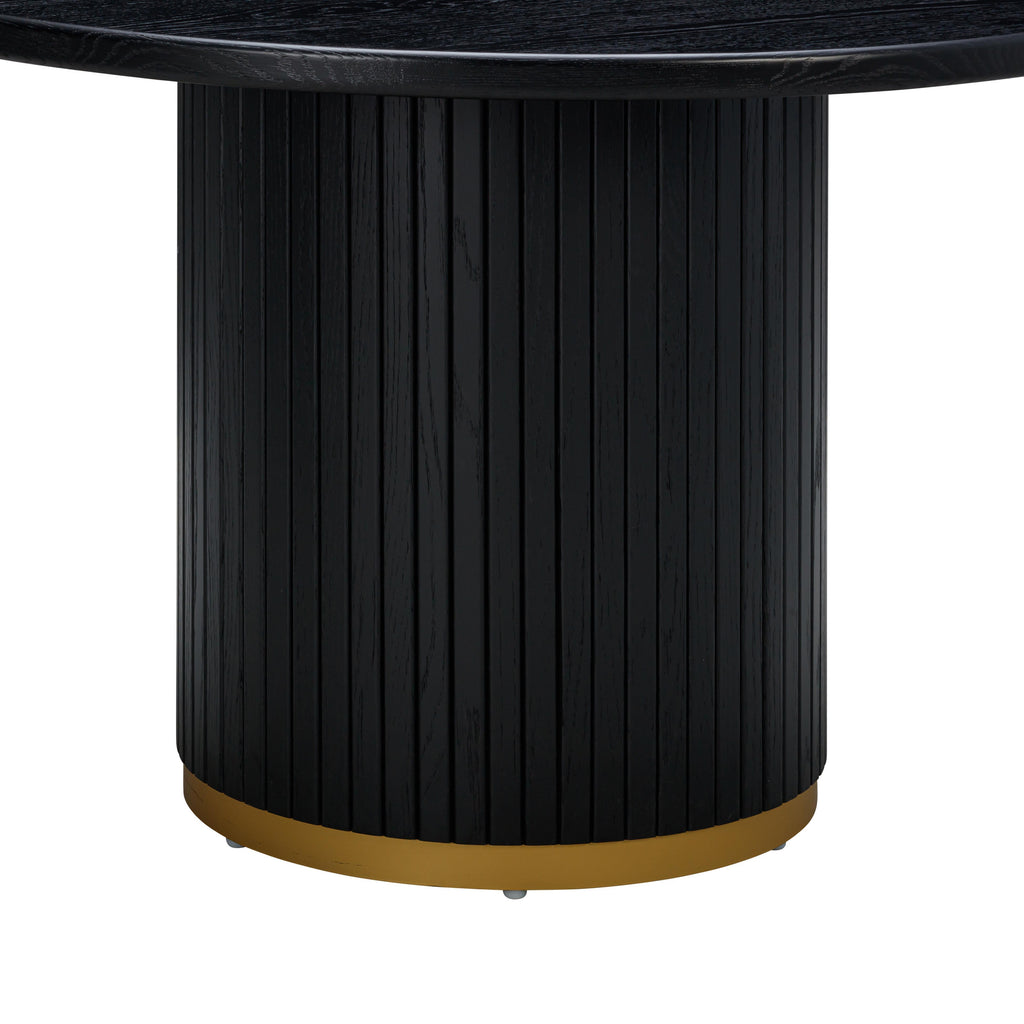 Chelsea 47" Oak Wood Round Dining Table