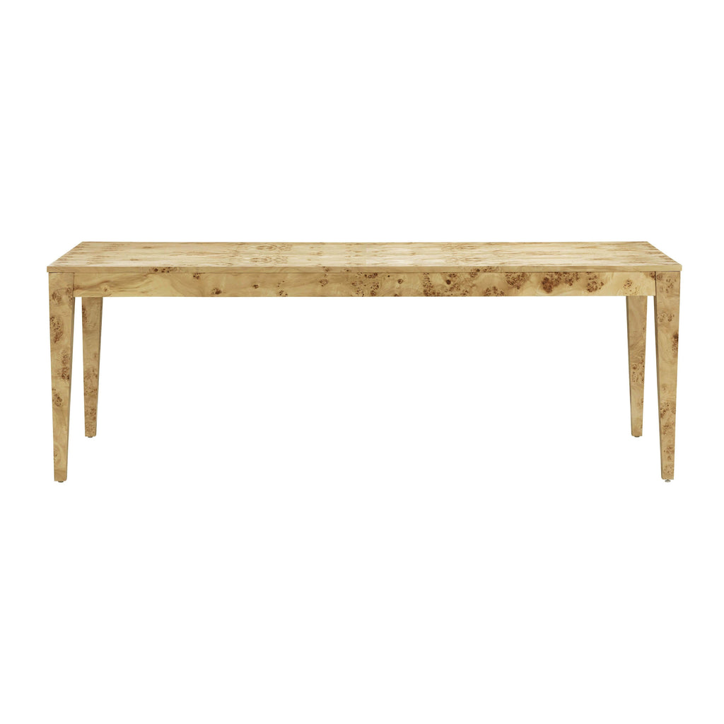 Brandyss 90" Natural Burl Rectangular Dining Table