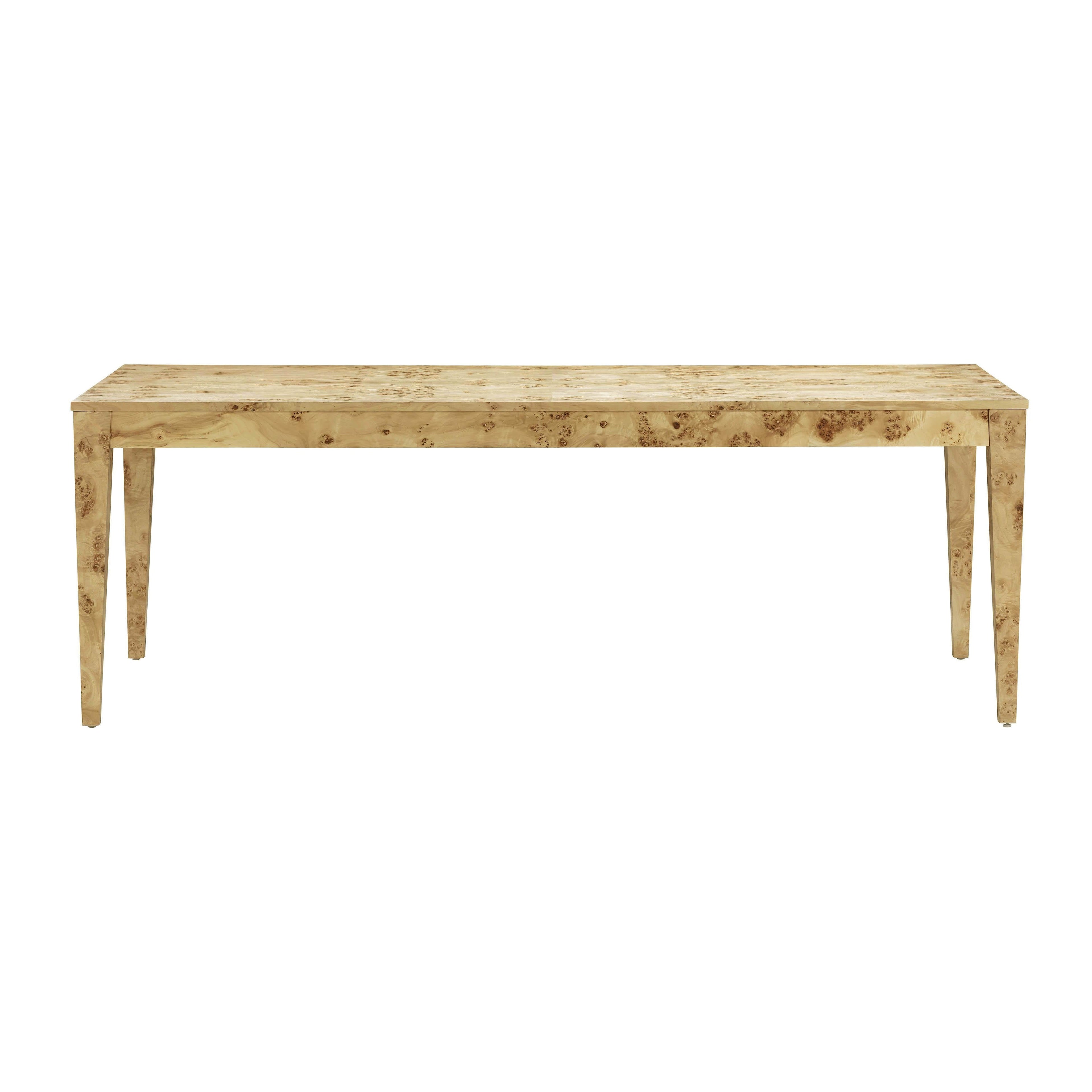 Brandyss 90" Natural Burl Rectangular Dining Table