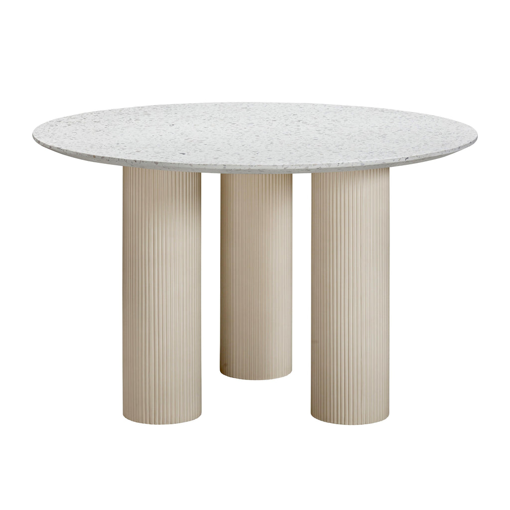 Parcino 47" Faux Terrazzo Concrete Indoor/Outdoor Round Dining Table