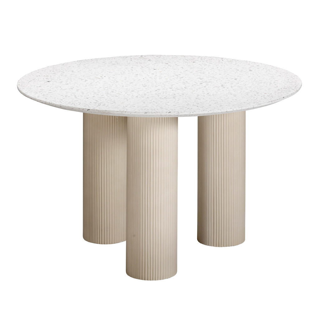 Parcino 47" Faux Terrazzo Concrete Indoor/Outdoor Round Dining Table