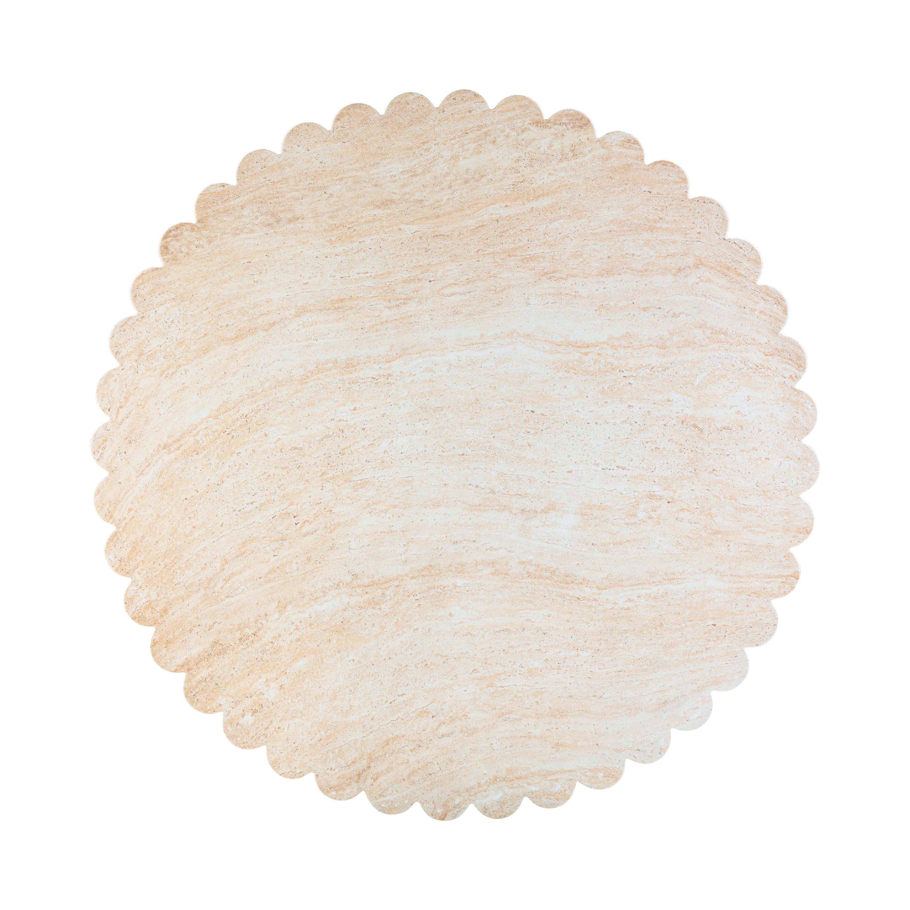 Blossom 54" Washed Faux Travertine Finish Indoor/Outdoor Round Dining Table