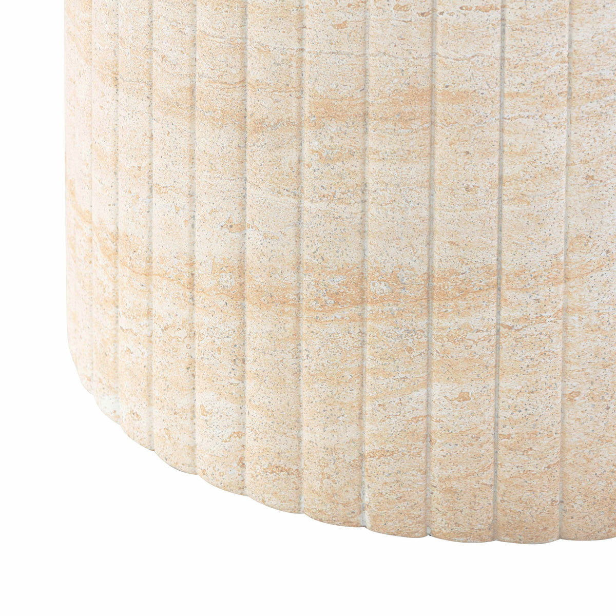 Blossom 54" Washed Faux Travertine Finish Indoor/Outdoor Round Dining Table