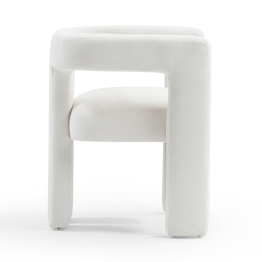 Sloane Bone White Upcycled Performance Fabric Accent Chair