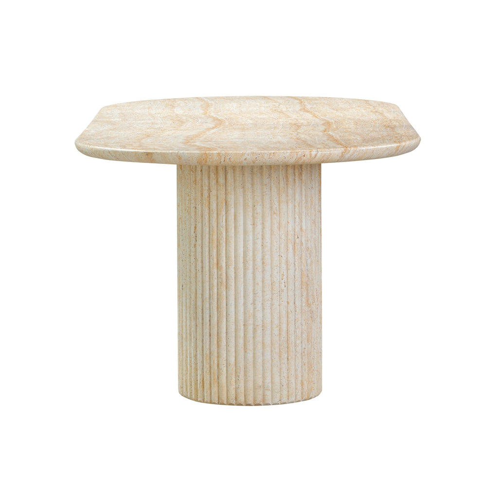 Brut 86" Concrete Patterned Indoor/Outdoor Oval Dining Table