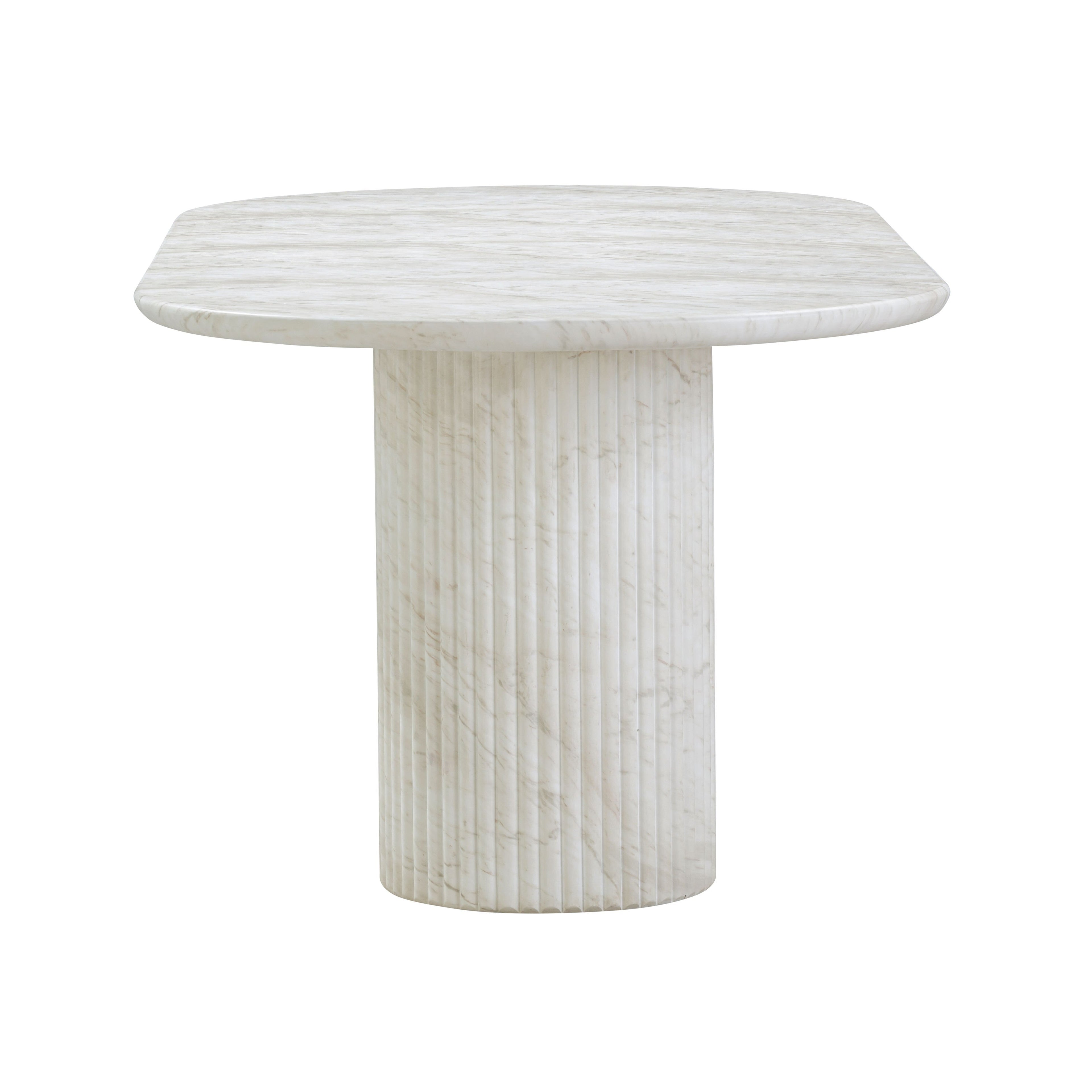 Brut 86" Concrete Patterned Indoor/Outdoor Oval Dining Table