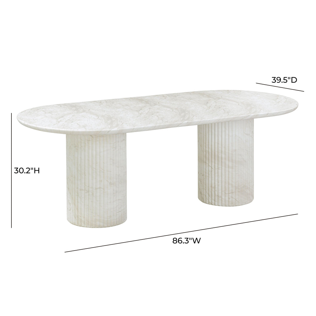 Brut 86" Concrete Patterned Indoor/Outdoor Oval Dining Table