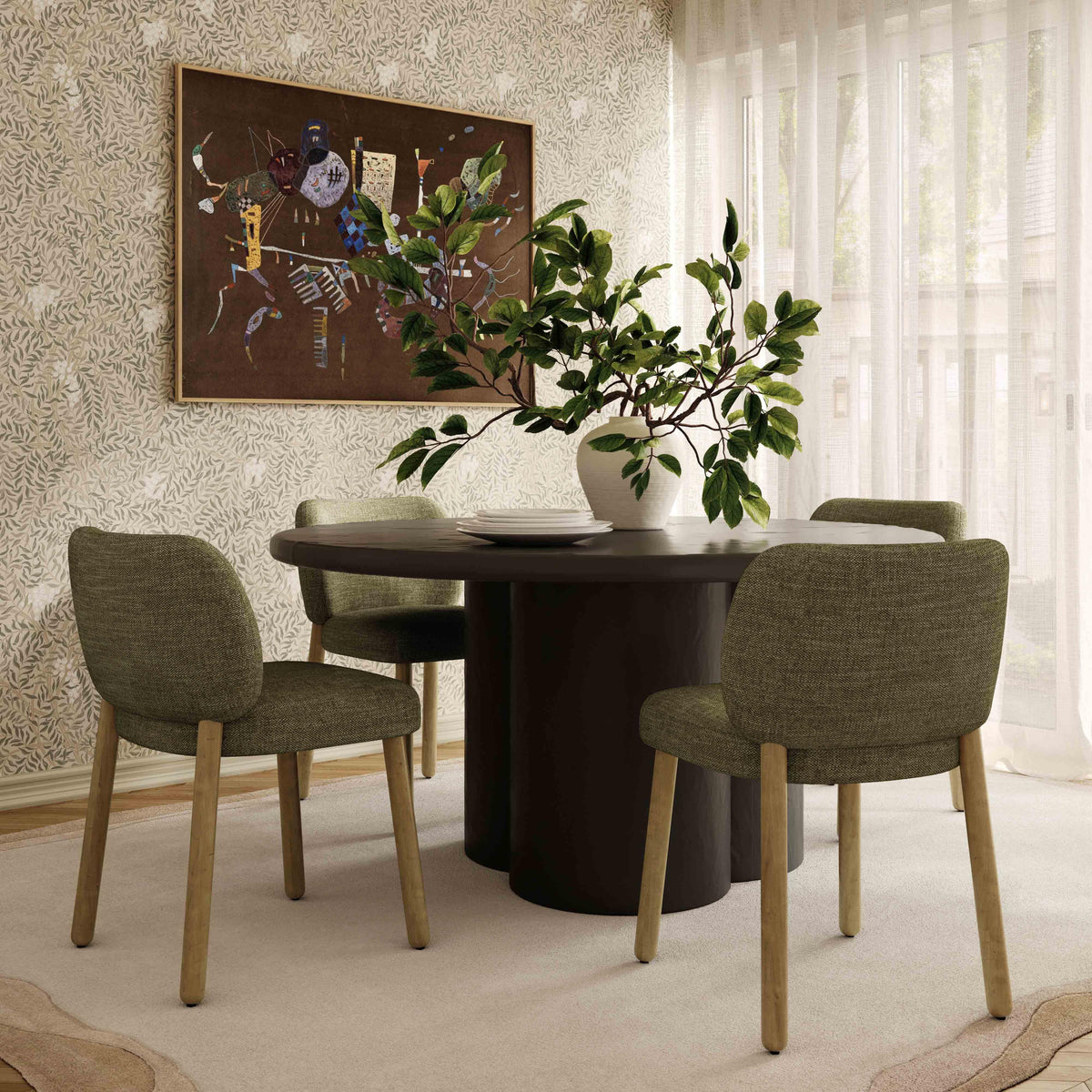 Foxy Textured Performance Fabric Dining Chair