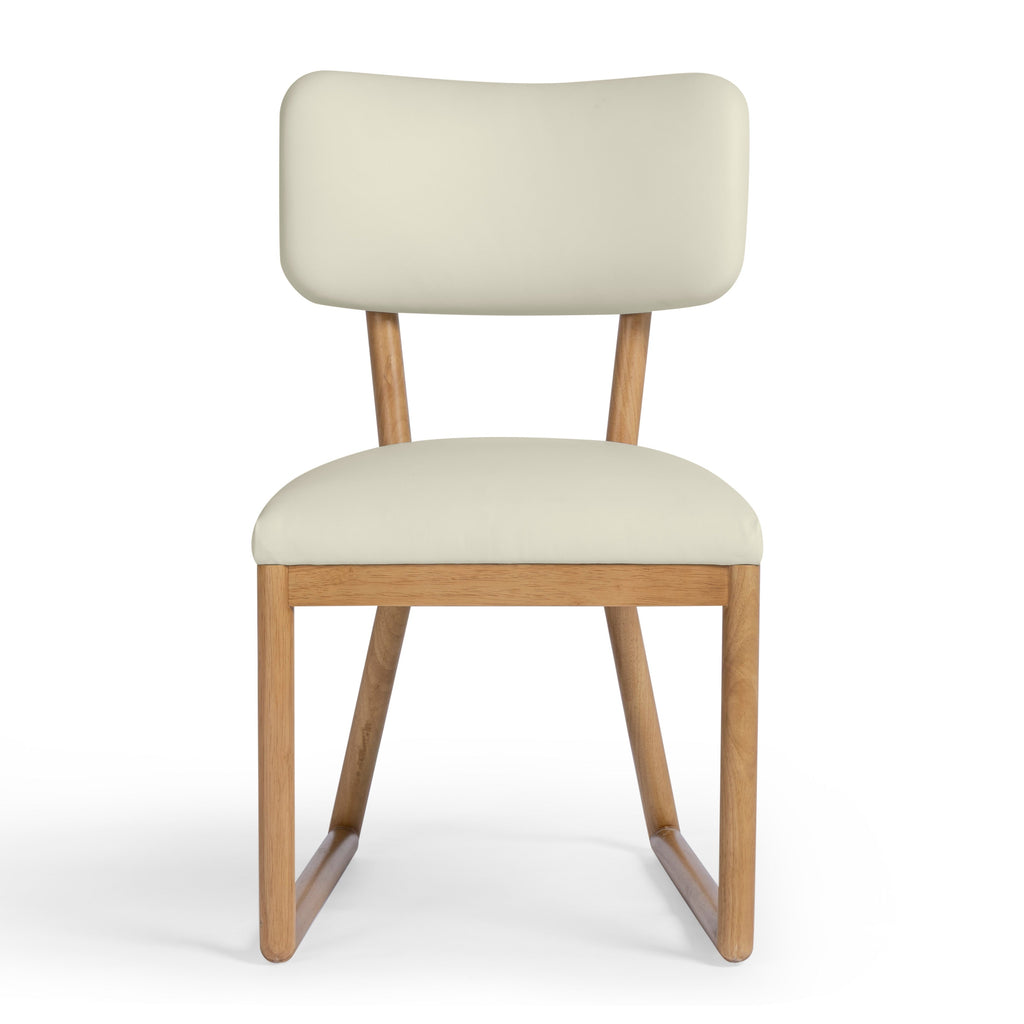 Bobbie Cream Contract-Grade Vegan Leather Dining Chair