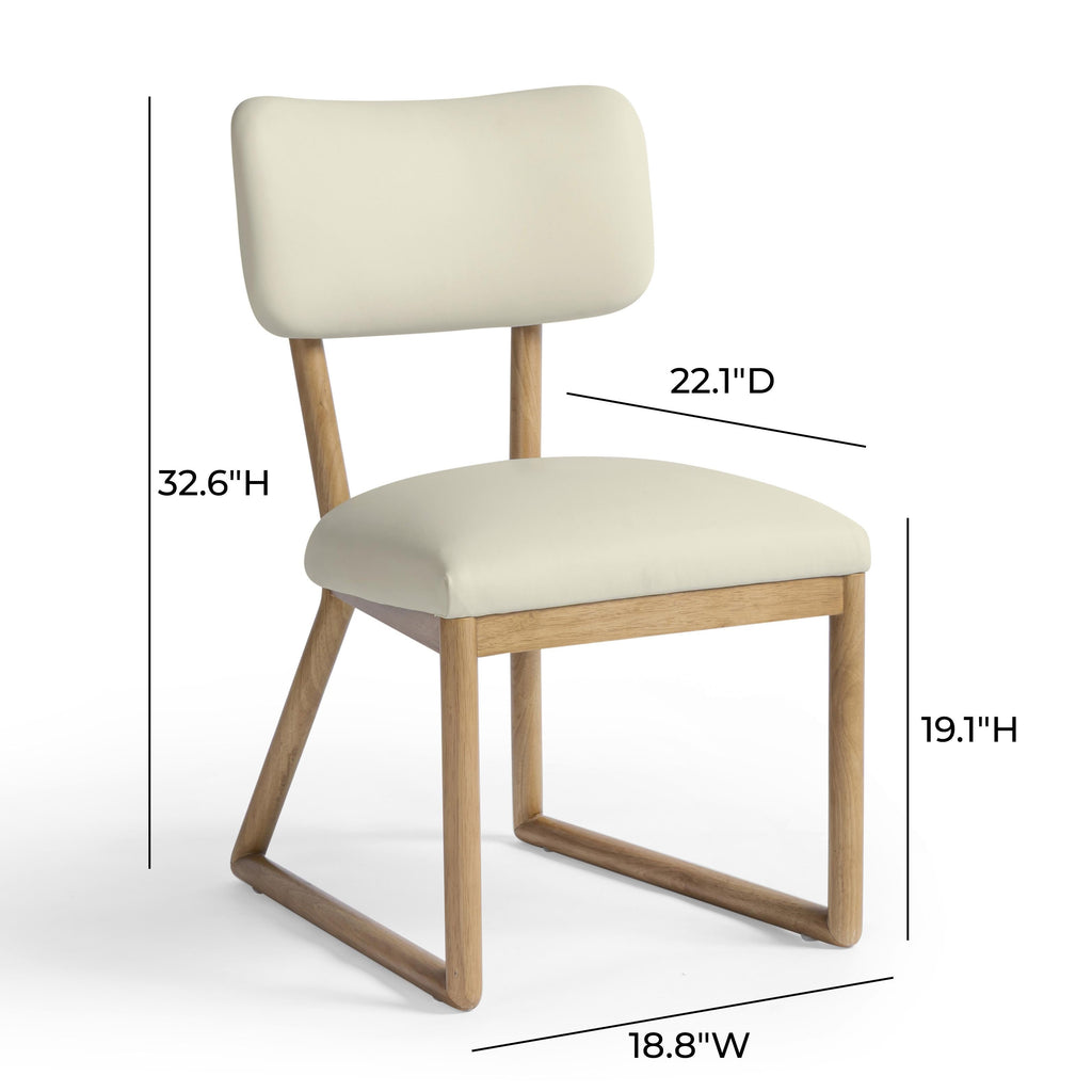 Bobbie Cream Contract-Grade Vegan Leather Dining Chair