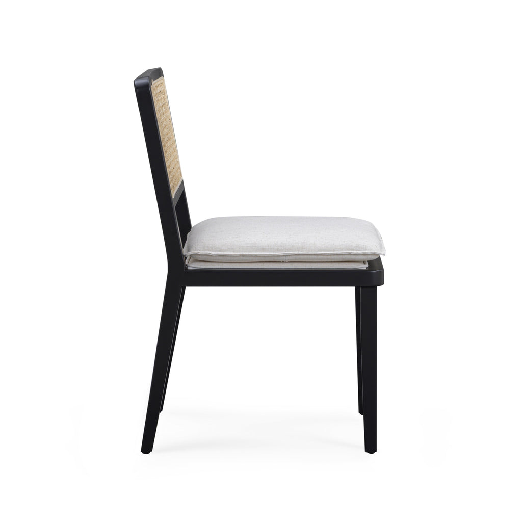 Tassina Cream Upcycled Performance Linen Dining Chair