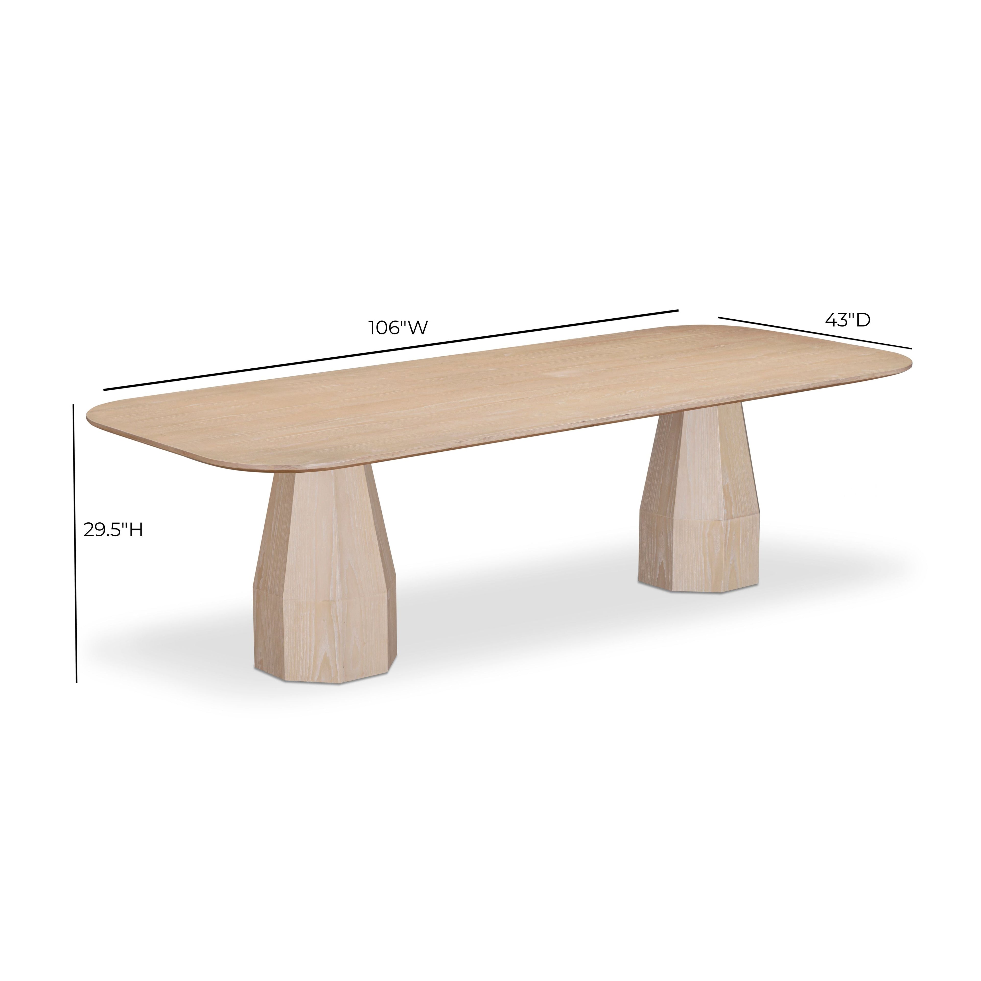 Brocha 106" Ash Wood Rectangular Dining Table