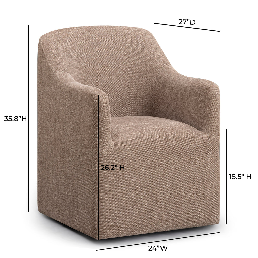 Helena Tall Textured Weave Performance Fabric Dining Chair