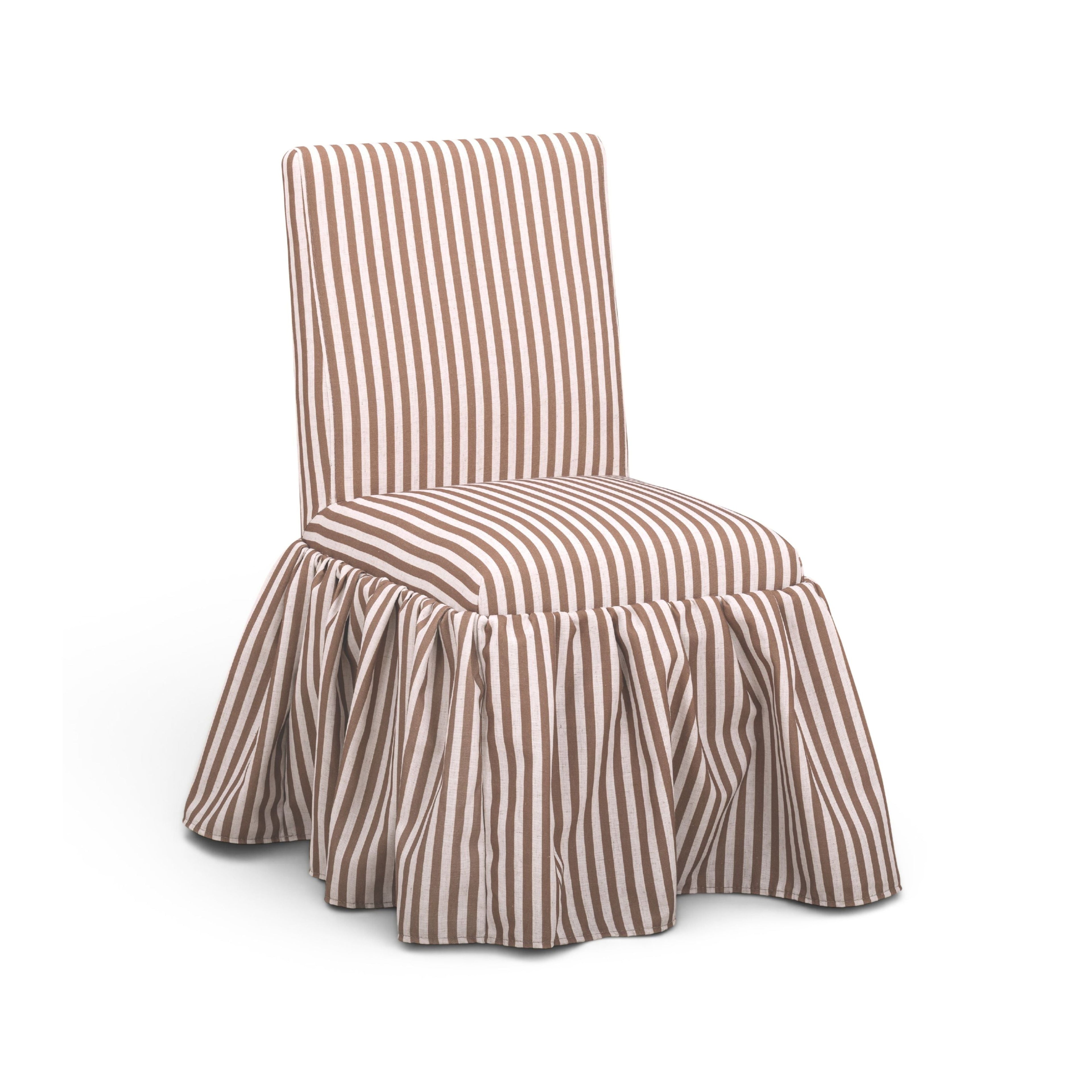 Gertrude Striped Performance Linen Skirted Dining Chair