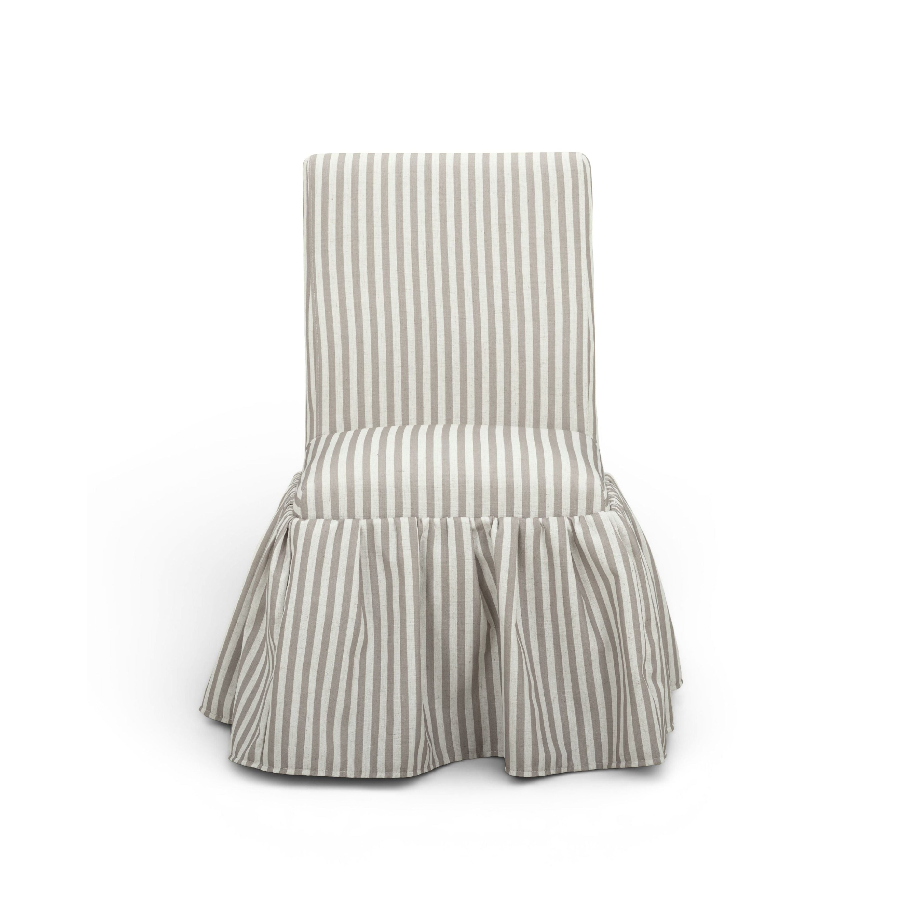 Gertrude Striped Performance Linen Skirted Dining Chair